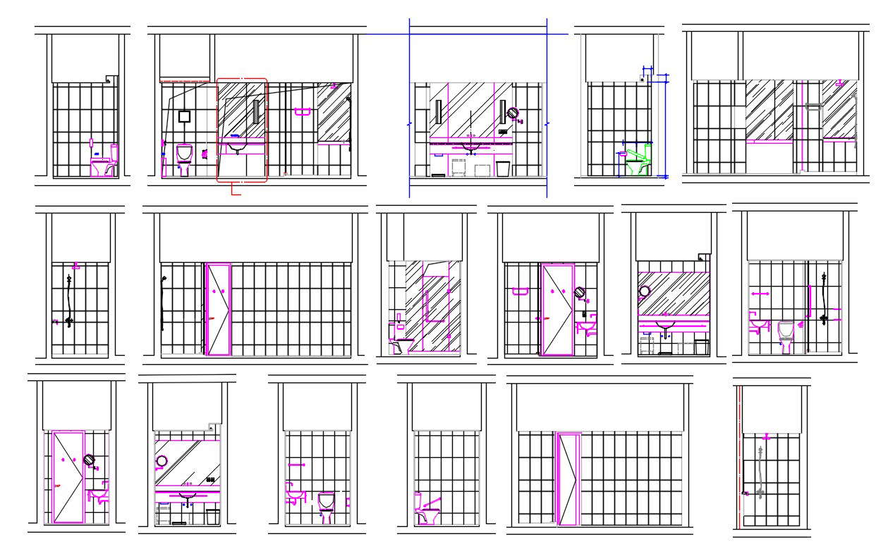 Toilet Elevation Design AutoCAD File