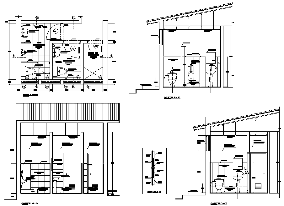 Toilet plan and elevation detail dwg file