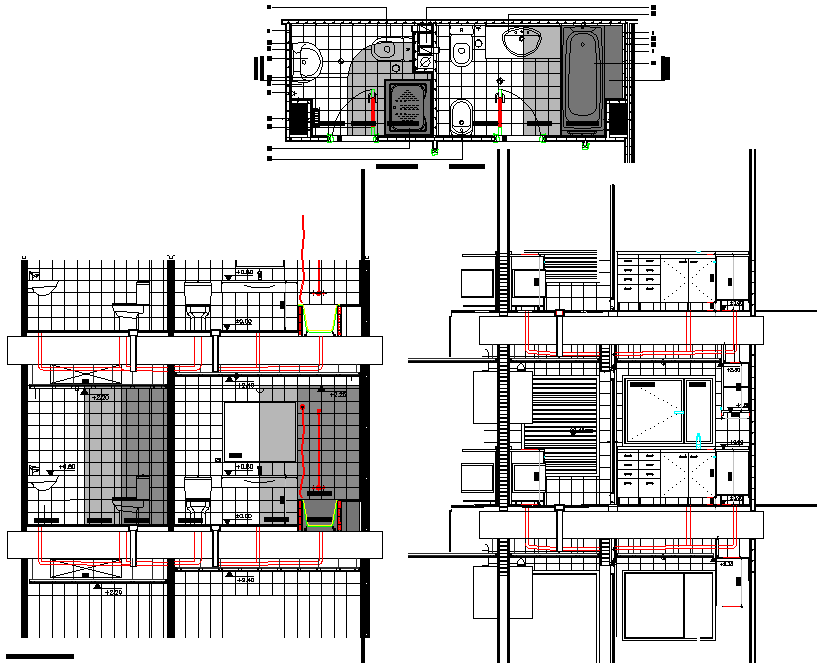 Toilet plan and section detail dwg file