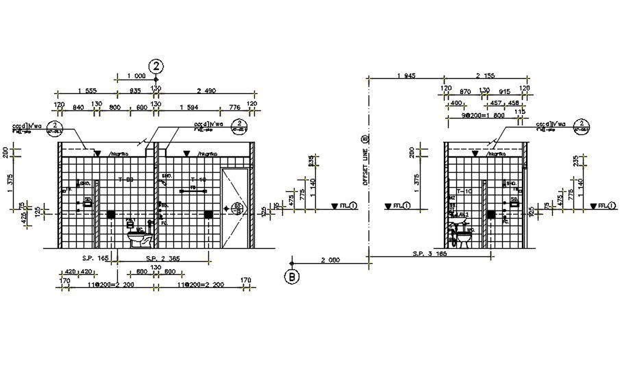   Toilet details of hospital building is given in the Autocad 2D DWG drawing file.  Download the Autocad 2D DWG drawing file.