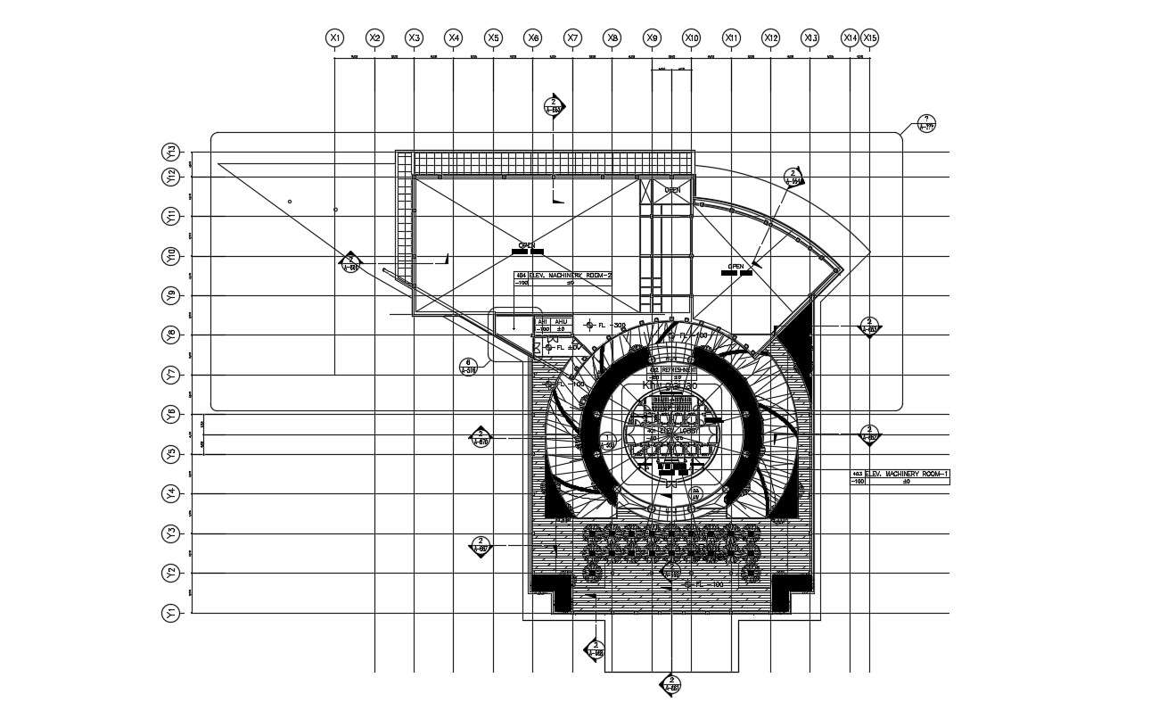 Top View of Corporate Building DWG File