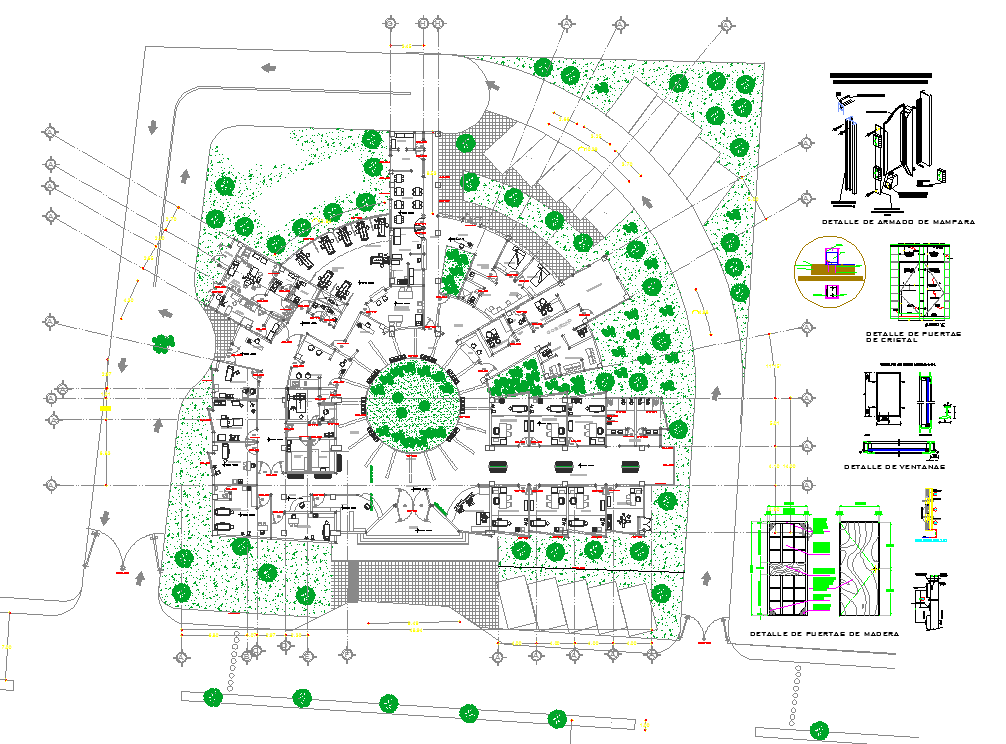 Top View of Office Layout plan dwg file