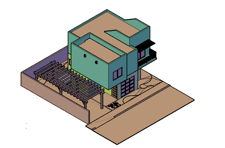 Top view layout elevation of bungalow