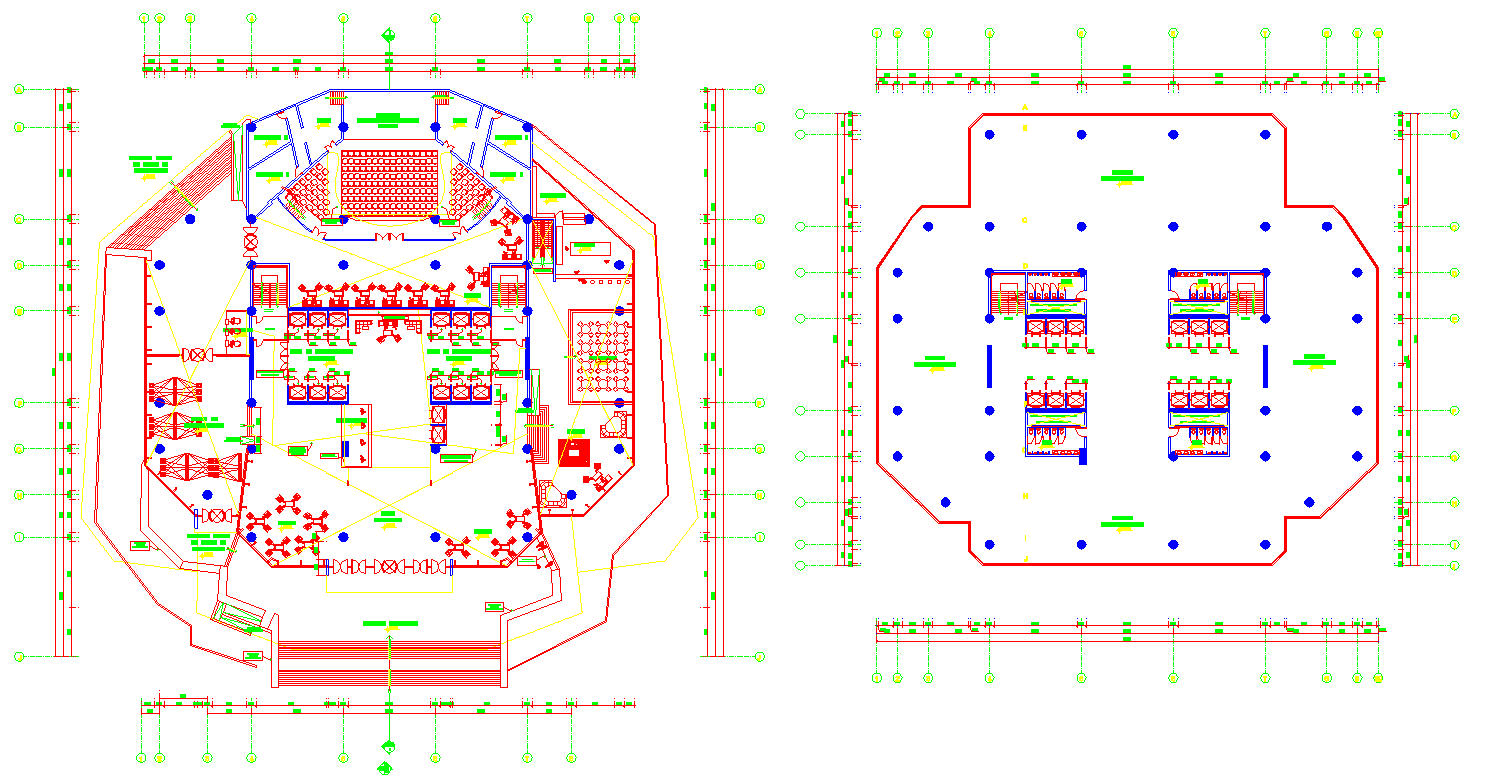 Top view layout plan of a office dwg file