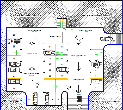 Top view layout plan of car parking dwg file