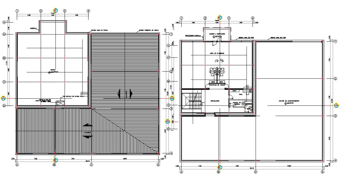 Top view layout plan of office flooring dwg file