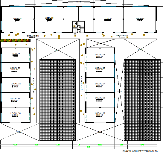 Top view of building