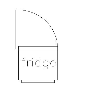 Top view of fridge detail in 2d