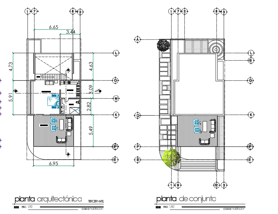 Top view terrace detailing plan