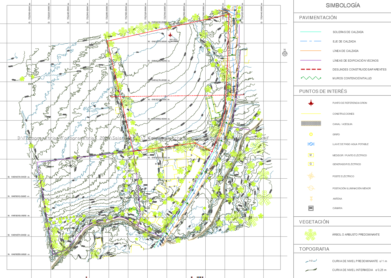 Topographic Survey Map with Contours – DWG AutoCAD File
