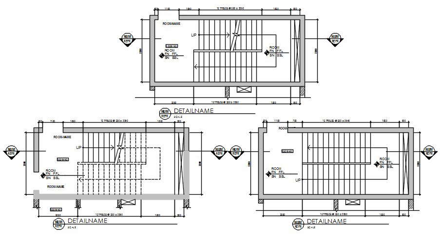 Top typical section details of the staircase are given in this AutoCAD Drawing File. Download the AutoCAD file now.