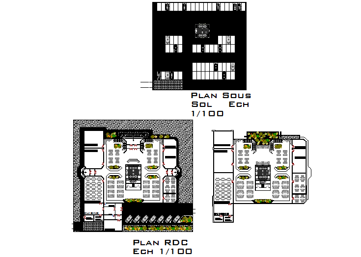 Tour colonic plan detail dwg file