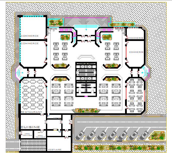 Tour ecologic layout plan dwg file