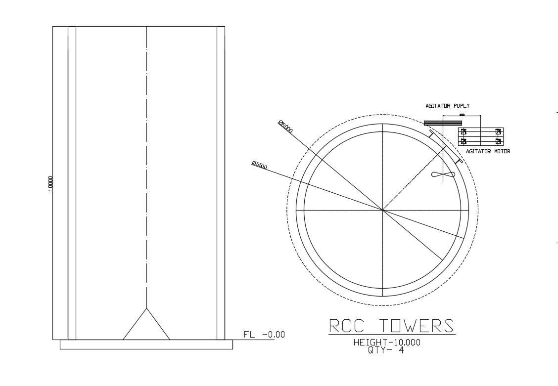 Tower Elevation Design CAD File