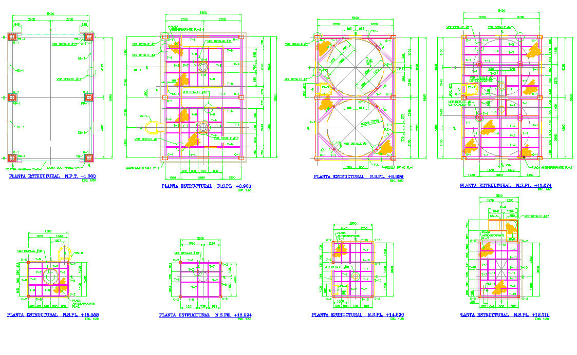 Tower for trash plan detail dwg file
