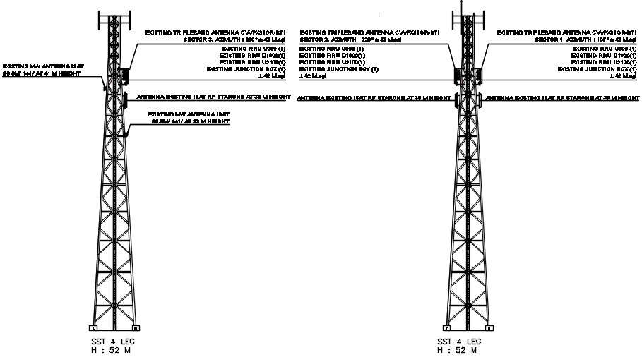 Tower leg grounding details in AutoCAD, dwg file.