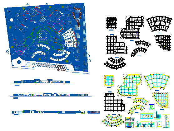 Town structure detailing dwg file