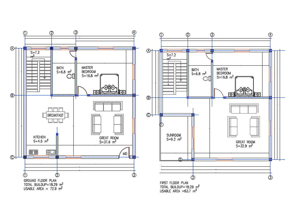 Townhouse Layout Plan DRawing Download DWG File
