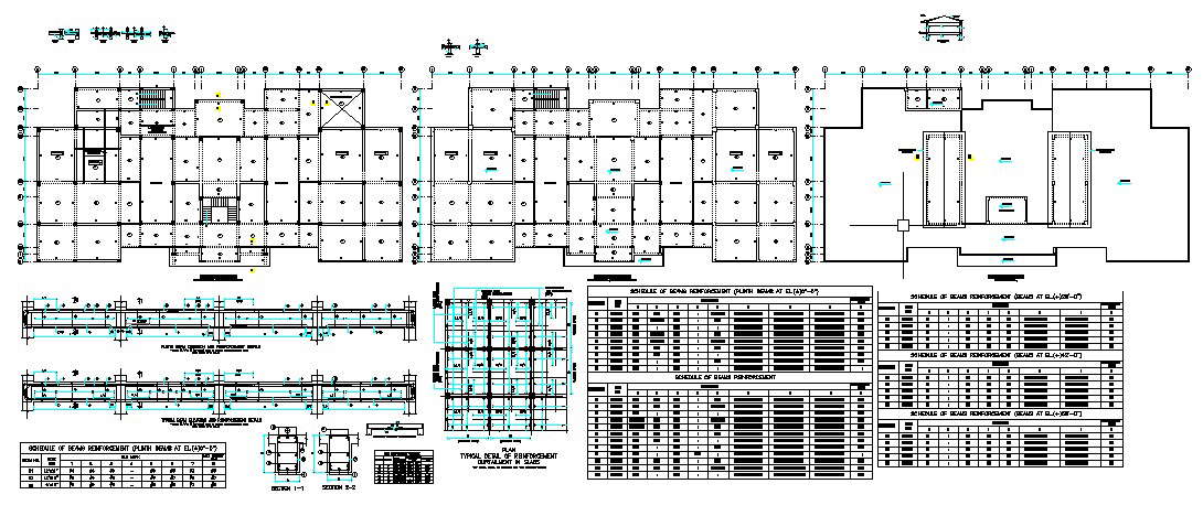 Slab and Beam Construction Drawings DWG Files for CAD blocks