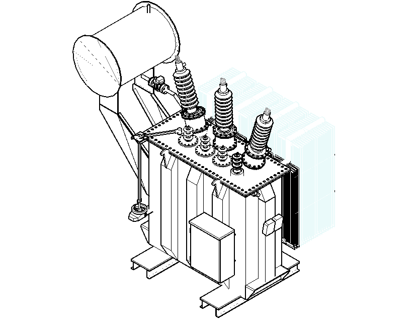 Transformer 3 D plan detail dwg file