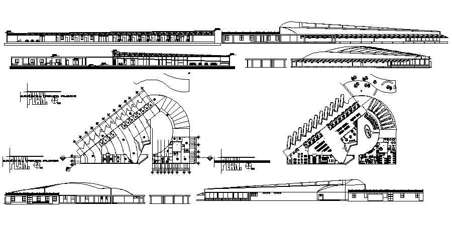 Transit hubtown with elevations in autocad 