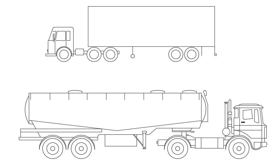 Transportation Truck Free CAD blocks Drawing DWG File