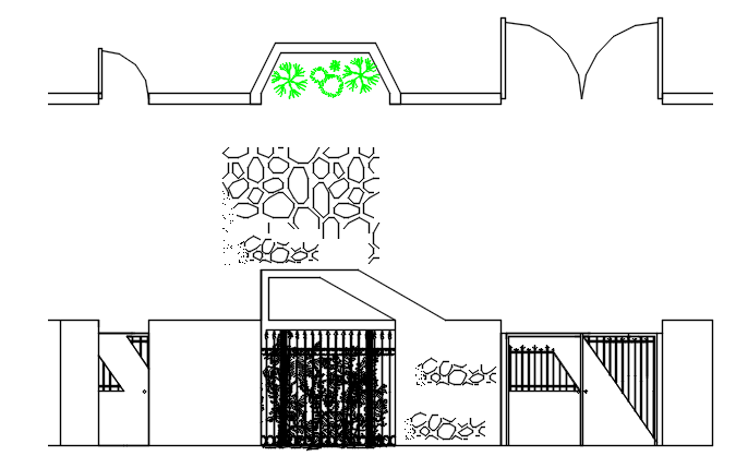 Tree detail and Door and window elevation detail dwg file