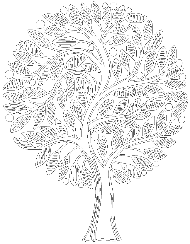 Tree icon in outline drawing DWG AutoCAD drawing