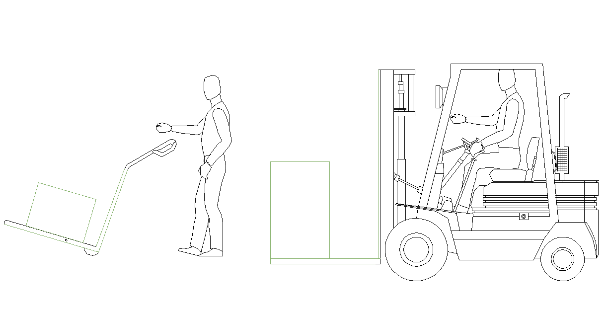 Trolley elevation plan detail dwg file