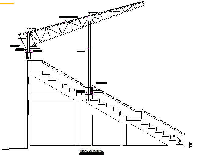 Truss Stair section detail dwg file