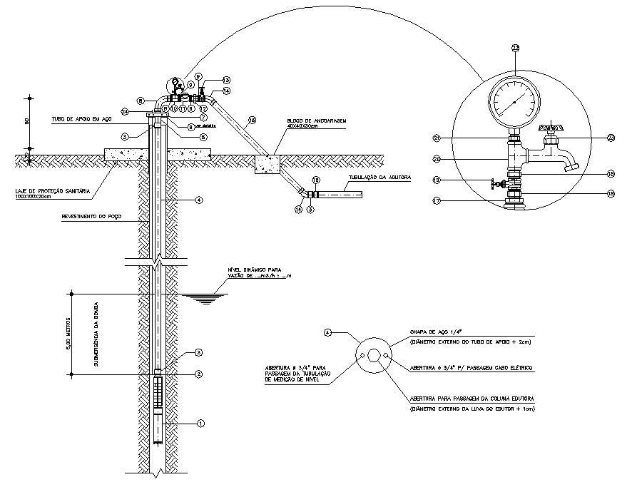 Tube Well Design AutoCAD file