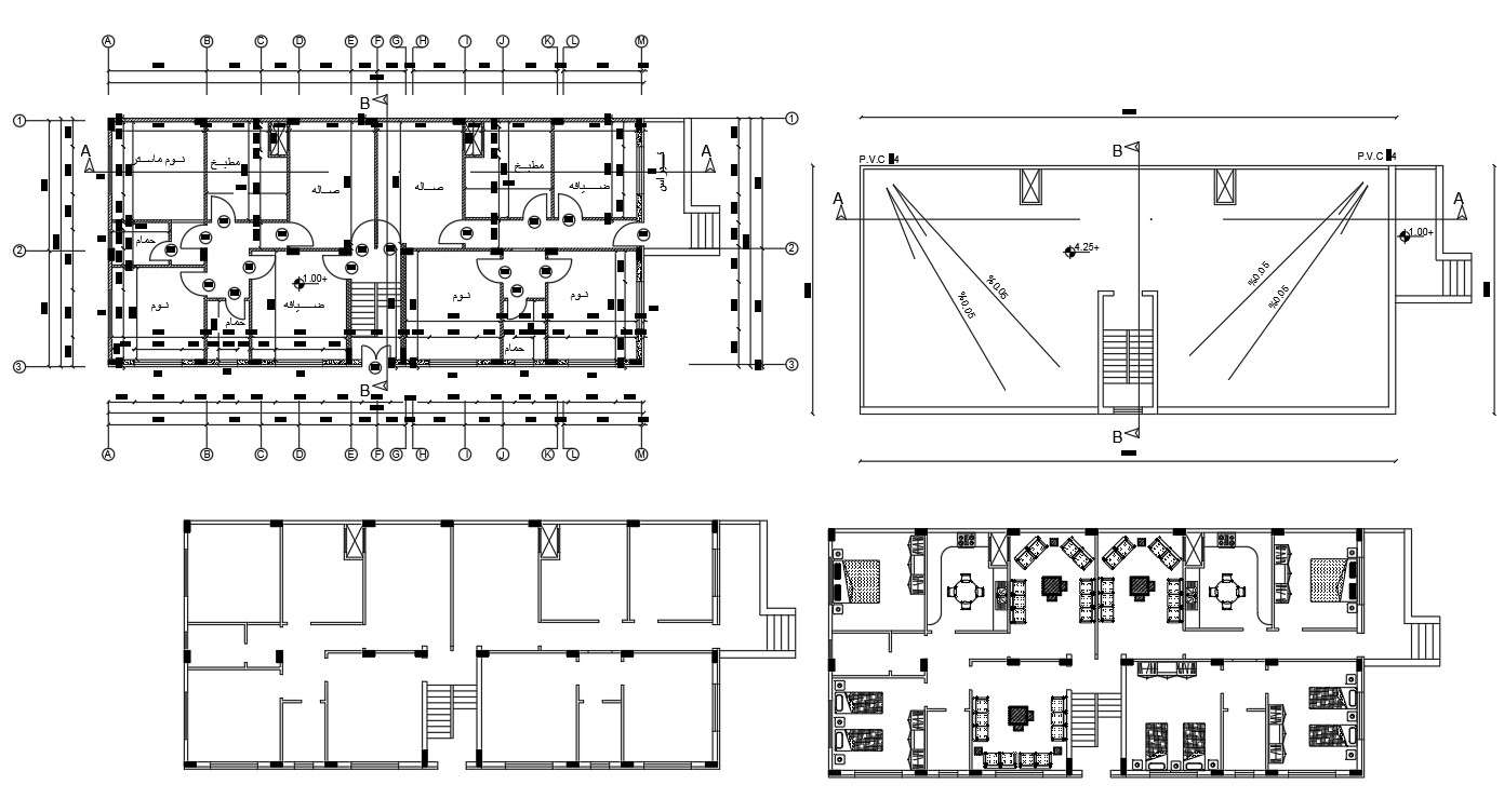 Twin House Floor Plan Working Drawing DWG File