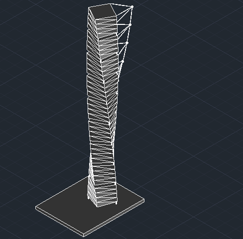Twisting Torso Tower 3D Design dwg file