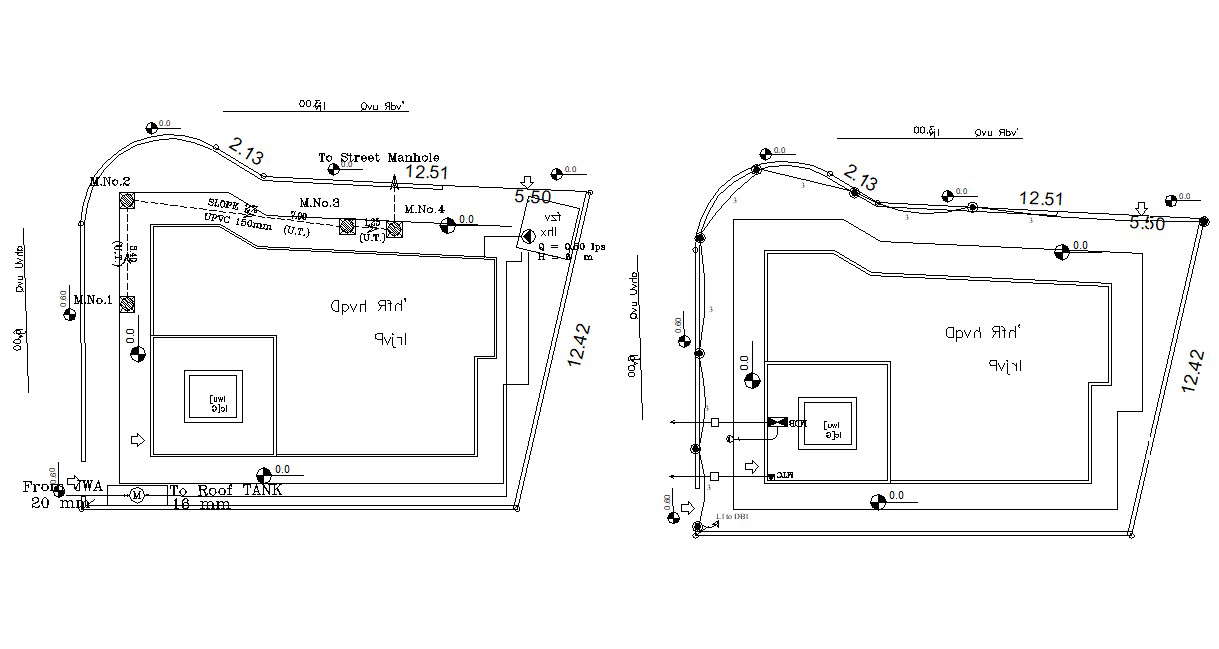 Two Plots Demarcation Drawing DWG CAD File Free 