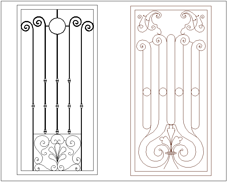 Two different shaped forged door design