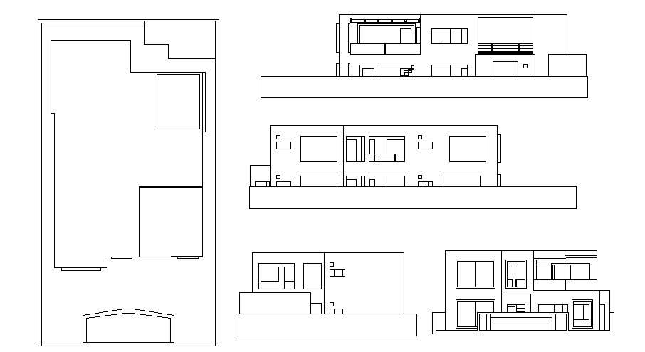 Modern Duplex House Design In AutoCAD Drawings 