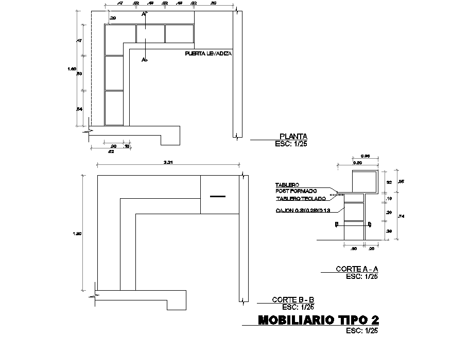 Type of Furniture detail dwg file