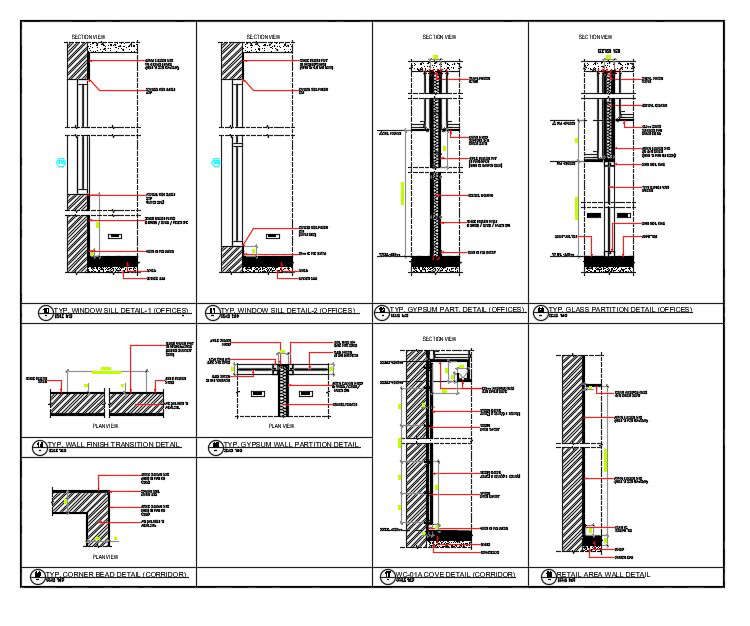 Typical Wall Section CAD Drawing DWG file