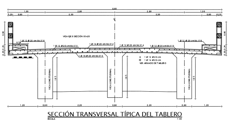 Typical cross section of the board detail dwg file