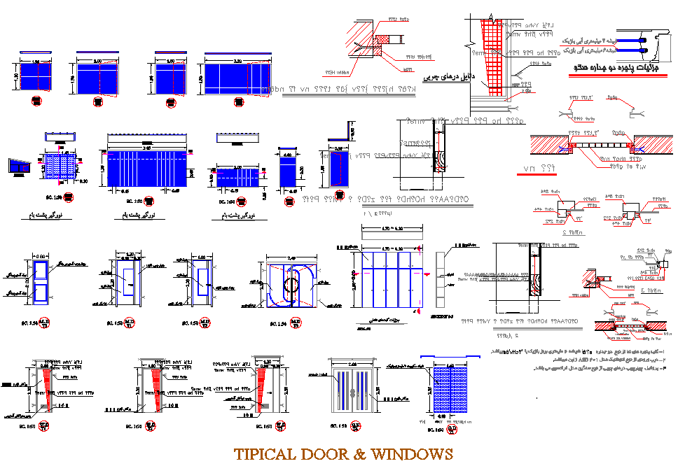 Typical door and window detail dwg file