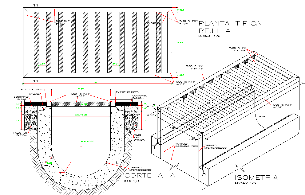 Typical plant grid detail