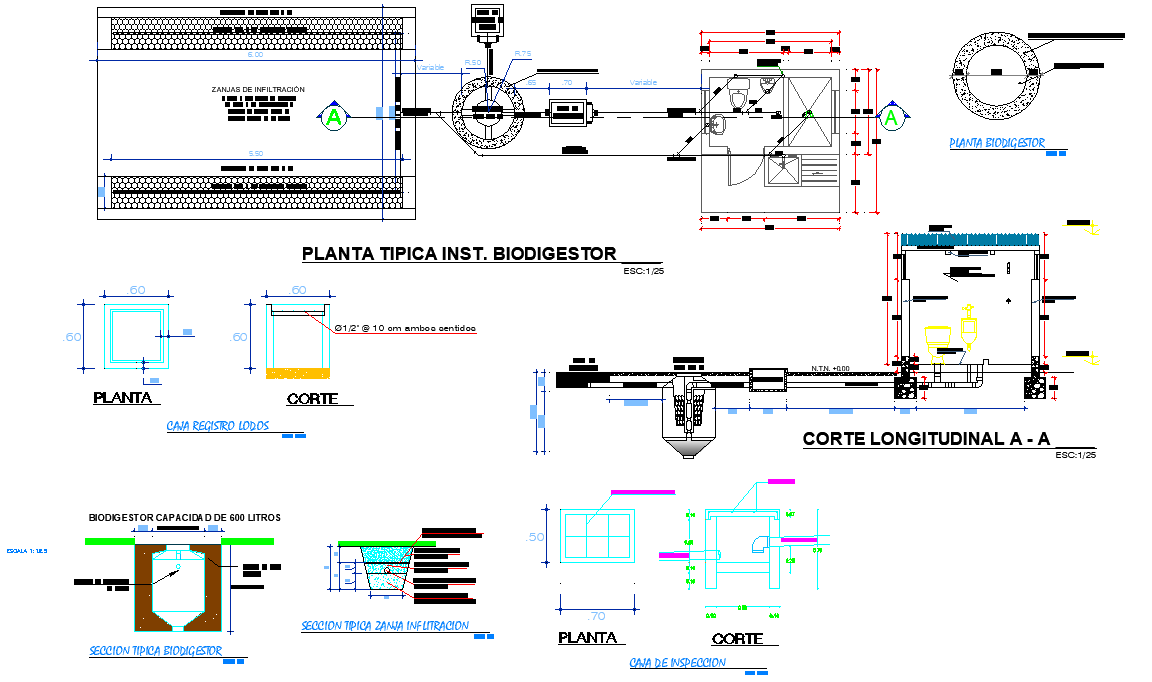 Typical plant is a biodigest plan autocad file