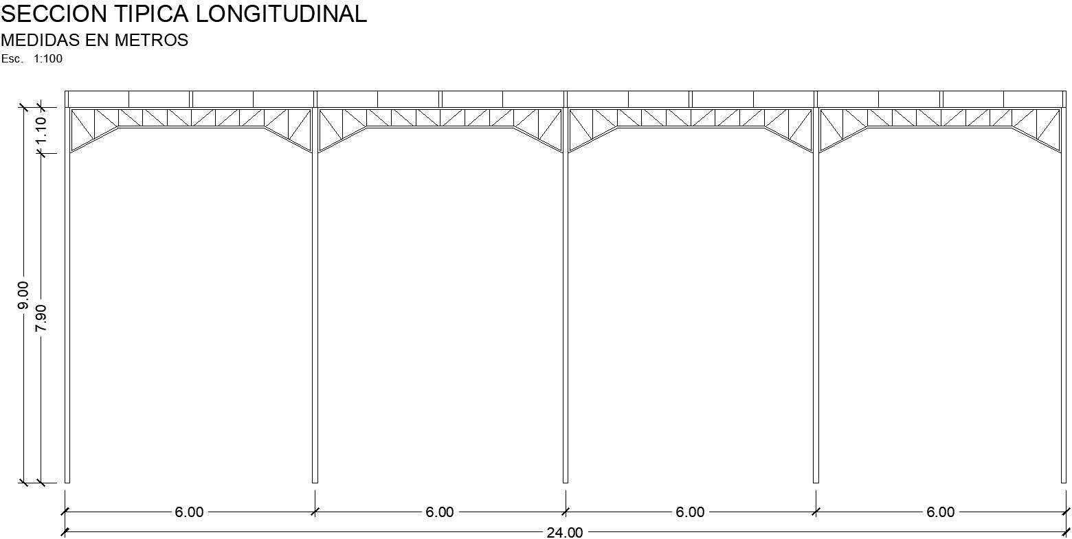Typical longitudinal section of warehouse in detailing