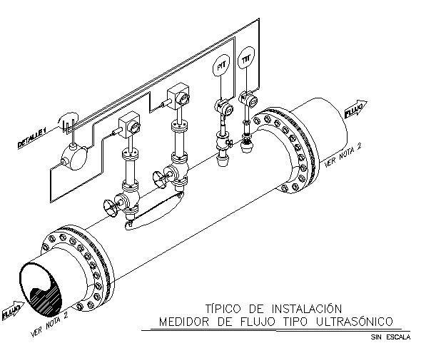 Ultrasonic flow meter dwg file