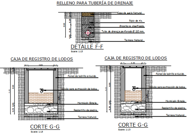 Underground water detail dwg file