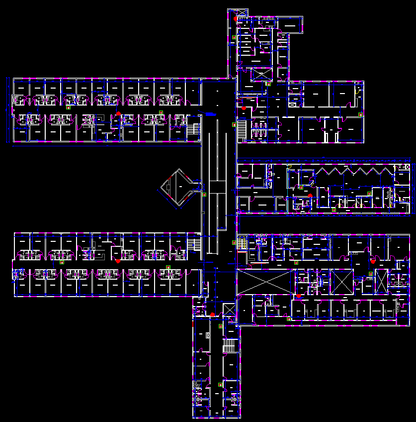 The hospital floor plan is given in this AutoCAD file. Download this cad DWG now.