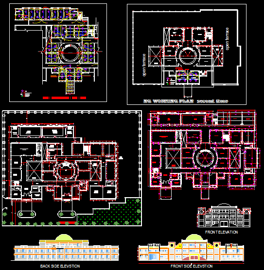 School ceiling and interior layout in CAD drawing File
