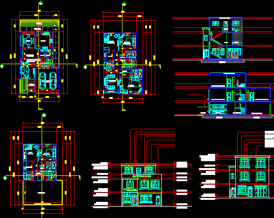 G plus 1 modern villa layout design in AutoCAD file