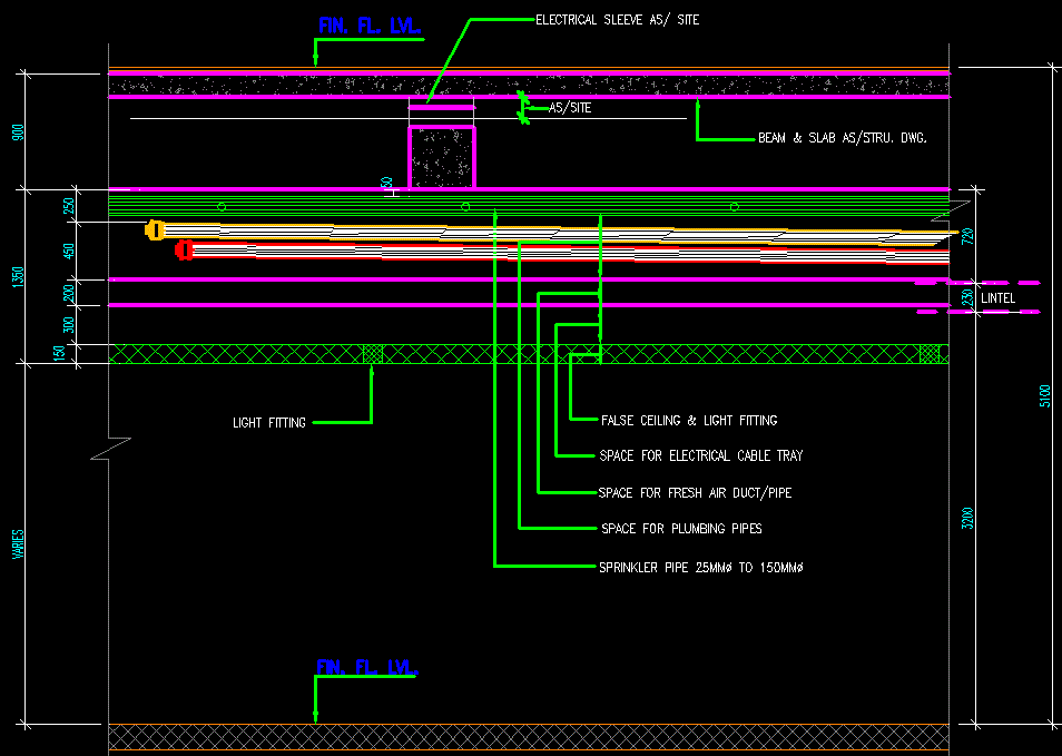 Modern ceiling layout plan design in an AutoCAD file
