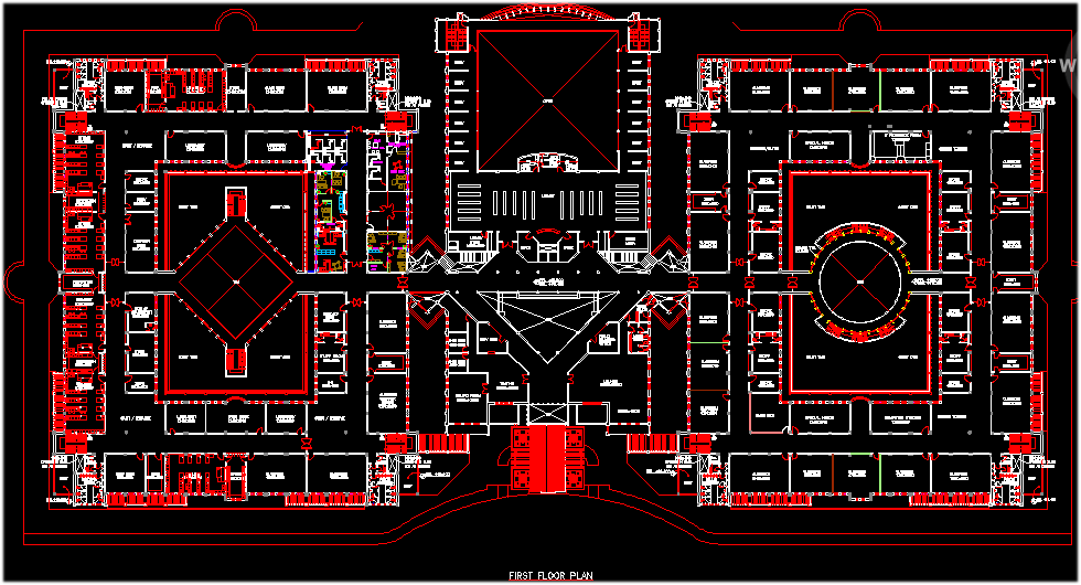 Modern school floor plan and design in an AutoCAD file